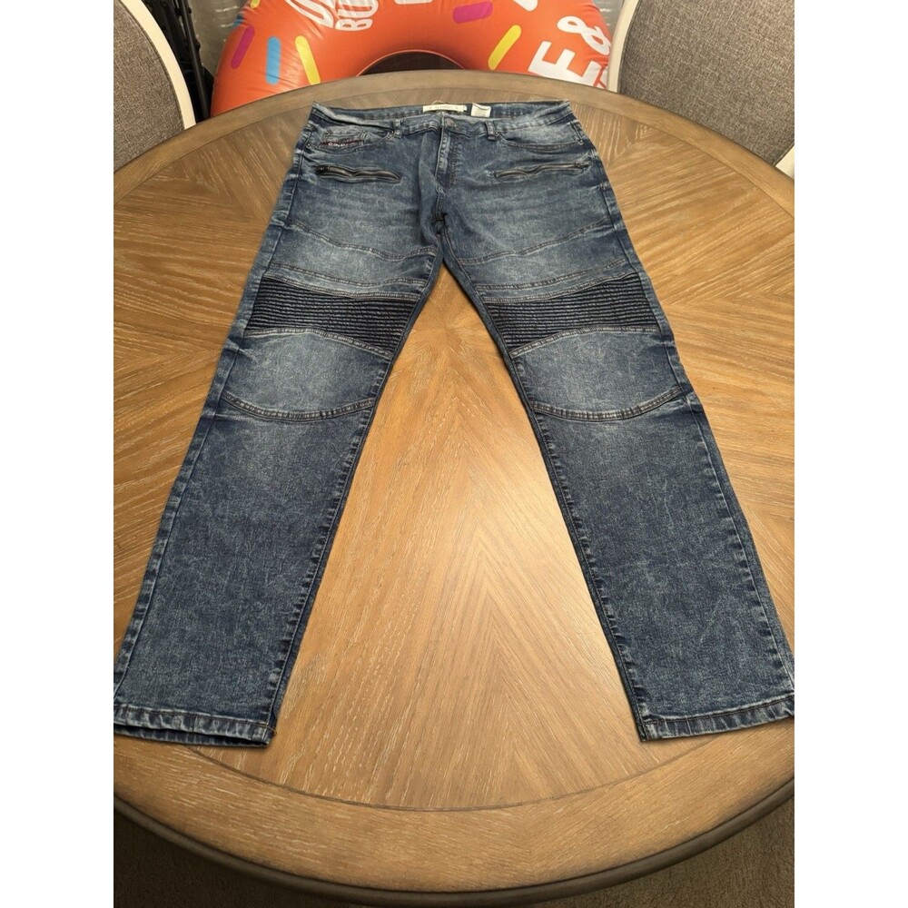 Akademiks Jeanius Level Jeans Mens 36 X 32 Y2K Blue Denim - Streetwear, Hip Hop